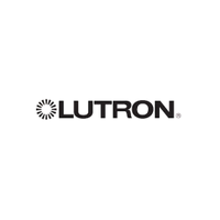 Lutron logo with a sunburst symbol beside the word 