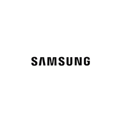 Samsung logo in black text on a white background.