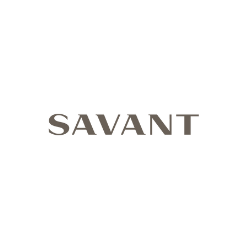 The word "SAVANT" in a muted brown font, centered on a white background.