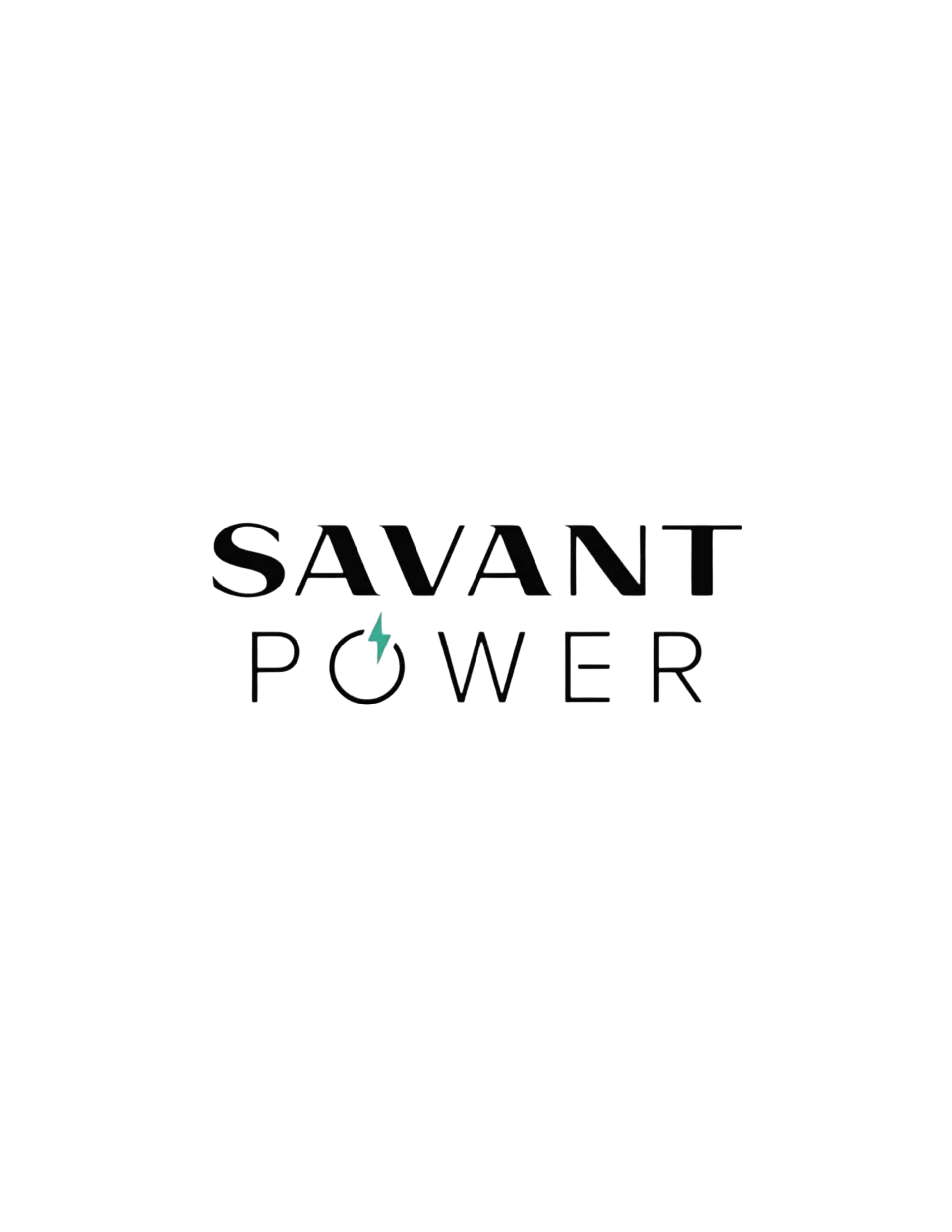 Savant Power logo with text and a lightning bolt icon.