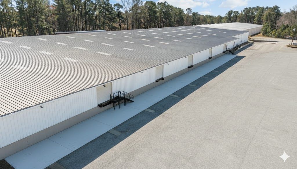 Patio with seating under a slatted pergola, overlooking a grassy backyard.