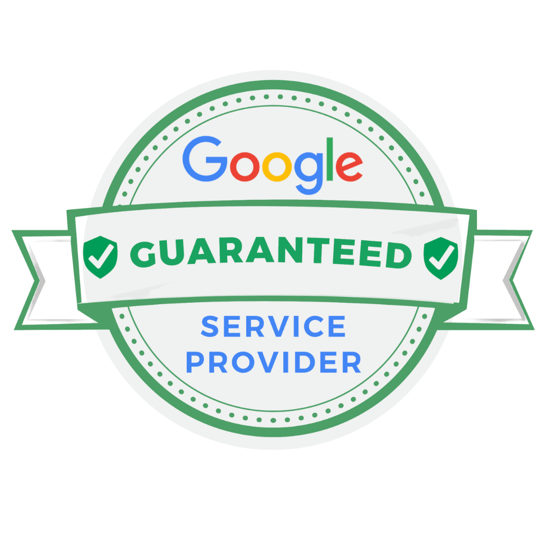 a google guaranteed service provider sticker on a white background