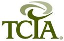 The logo for tcia is a green and white logo with a swirl.