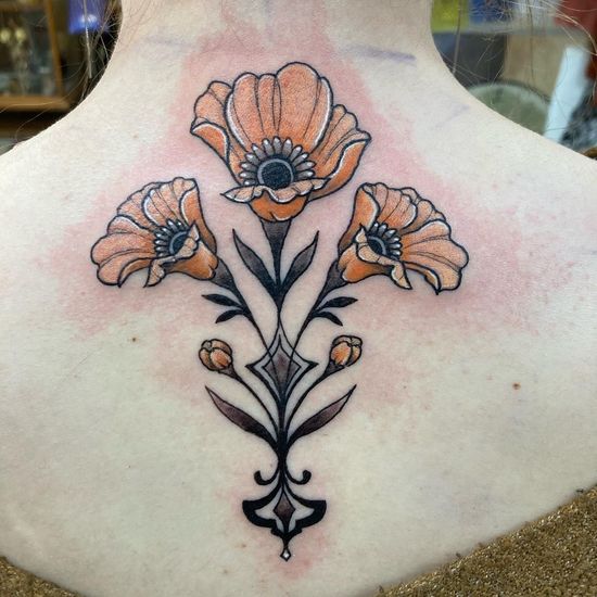 back flower tattoo