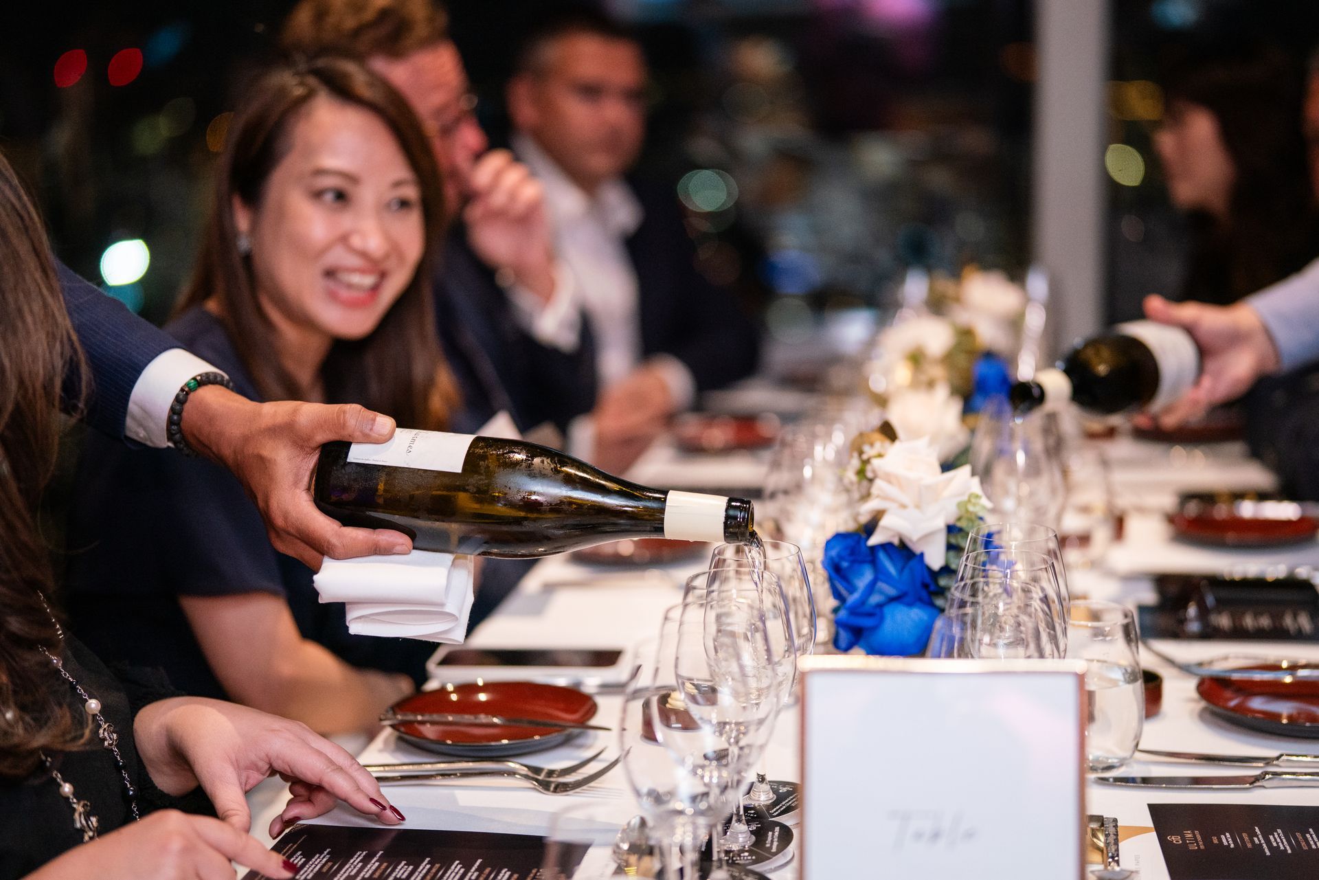 Corporate wine dinner in ION, Singapore, sommelier service and pairing dinner