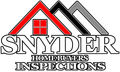 Logo for Snyder Homebuyers Inspections; three overlapping roof outlines, red, black, gray; the text "SNYDER" above "HOMEBUYERS INSPECTIONS."