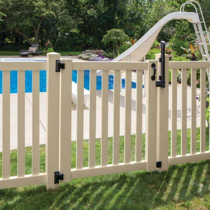 Wooden fence in a backyard, representing residential services.