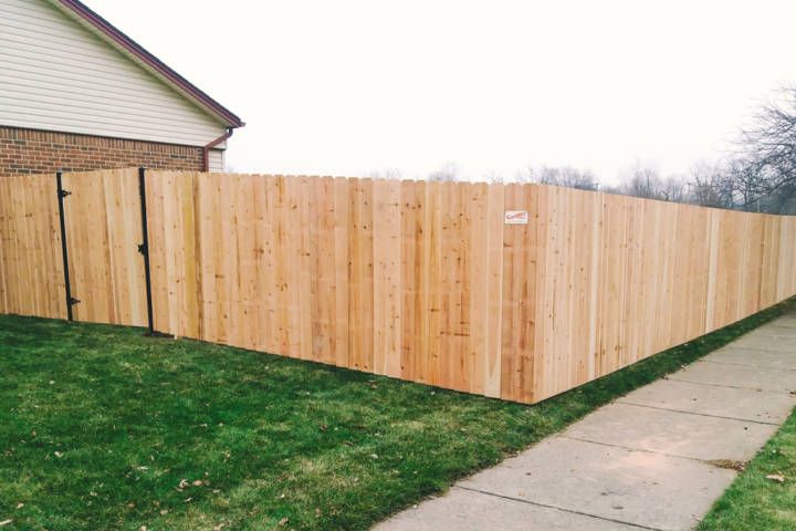 Cedar Solid-Board Fence And Single-Swing Gate — Warren, MI — Kimberly Fence & Supply