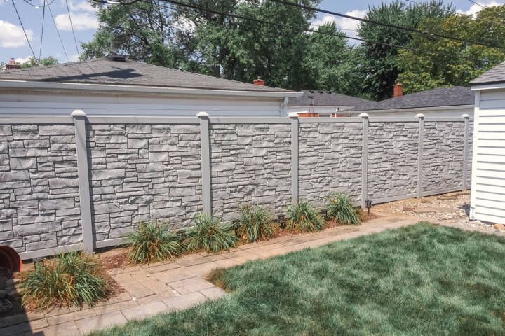 Grey SimTek Vinyl (PVC) Privacy Fence — Warren, MI — Kimberly Fence & Supply