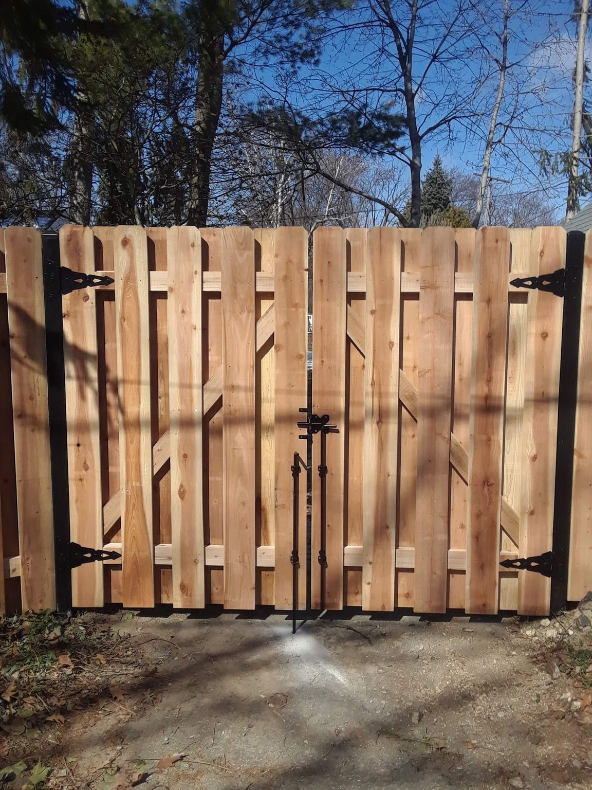 Shadowbox Double Swing Gate — Warren, MI — Kimberly Fence & Supply
