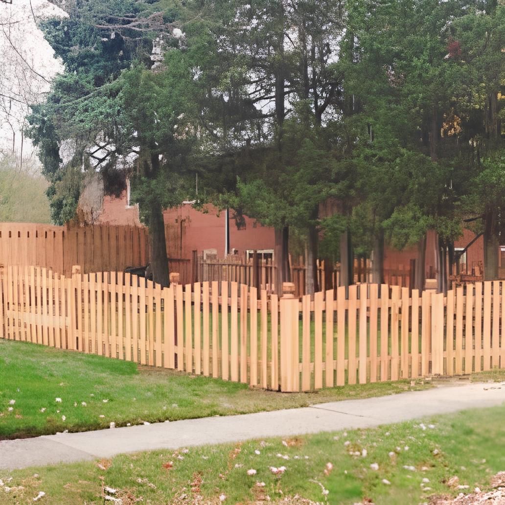 Picket Fence Surrounds A Lush Green Yard — Warren, MI — Kimberly Fence & Supply