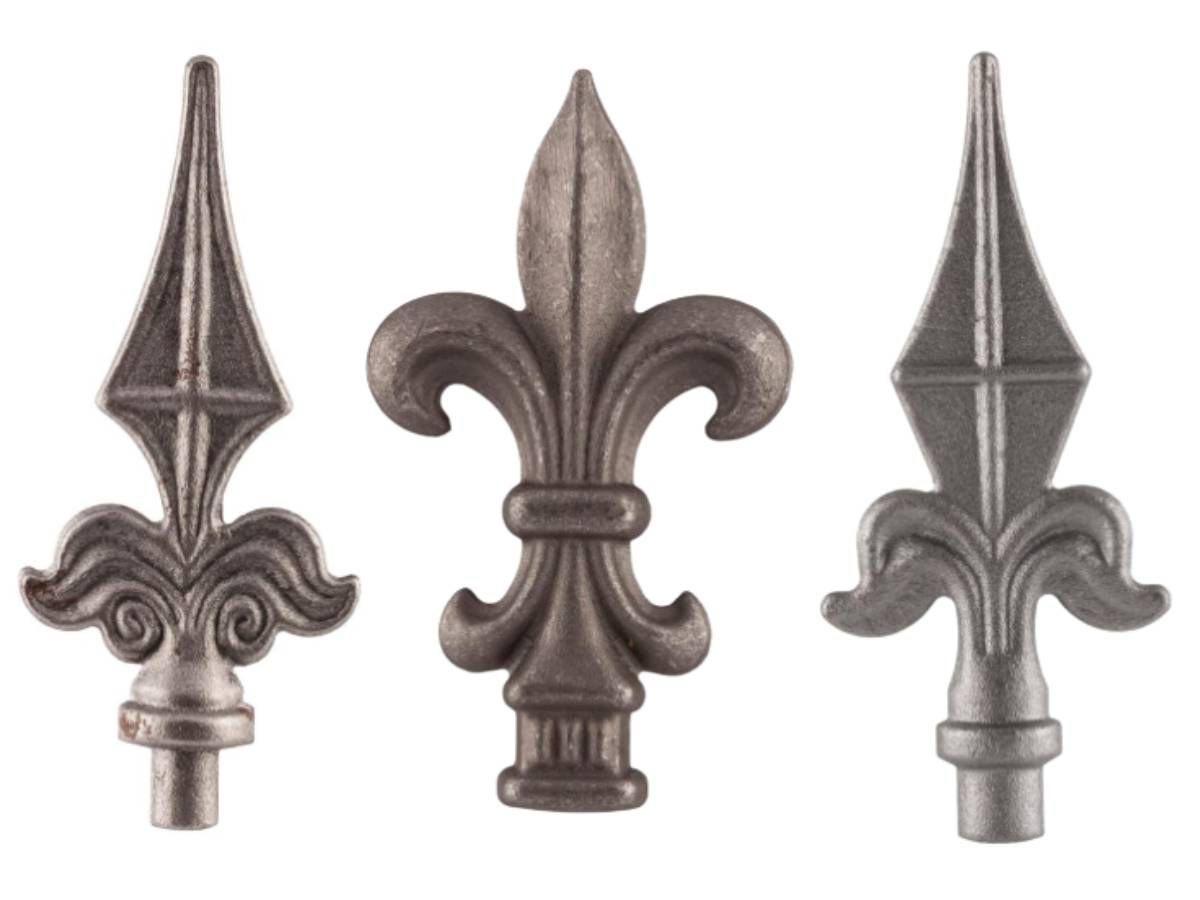 Nottingham Metalworks selection of Fleur de Lis rail tops