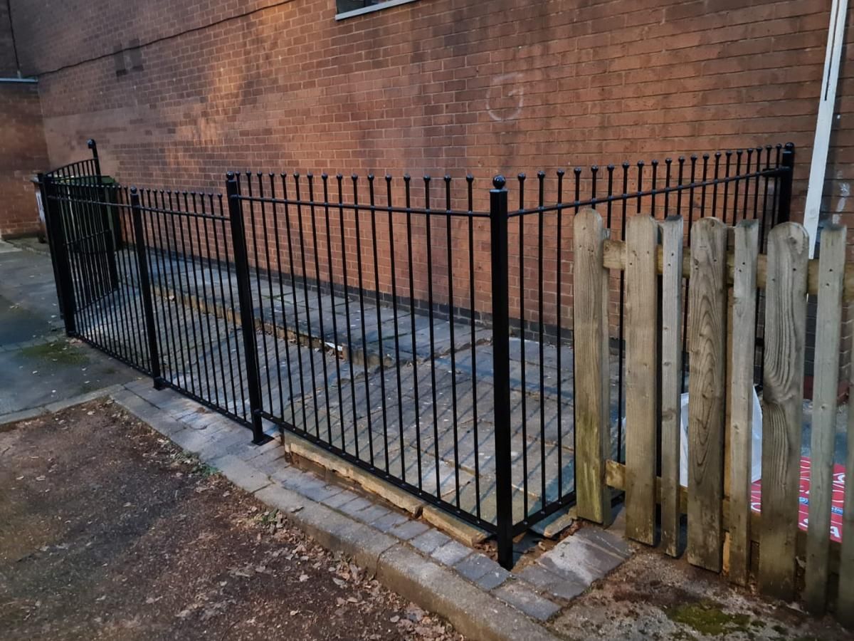 Nottingham Metalworks ball top railings installed