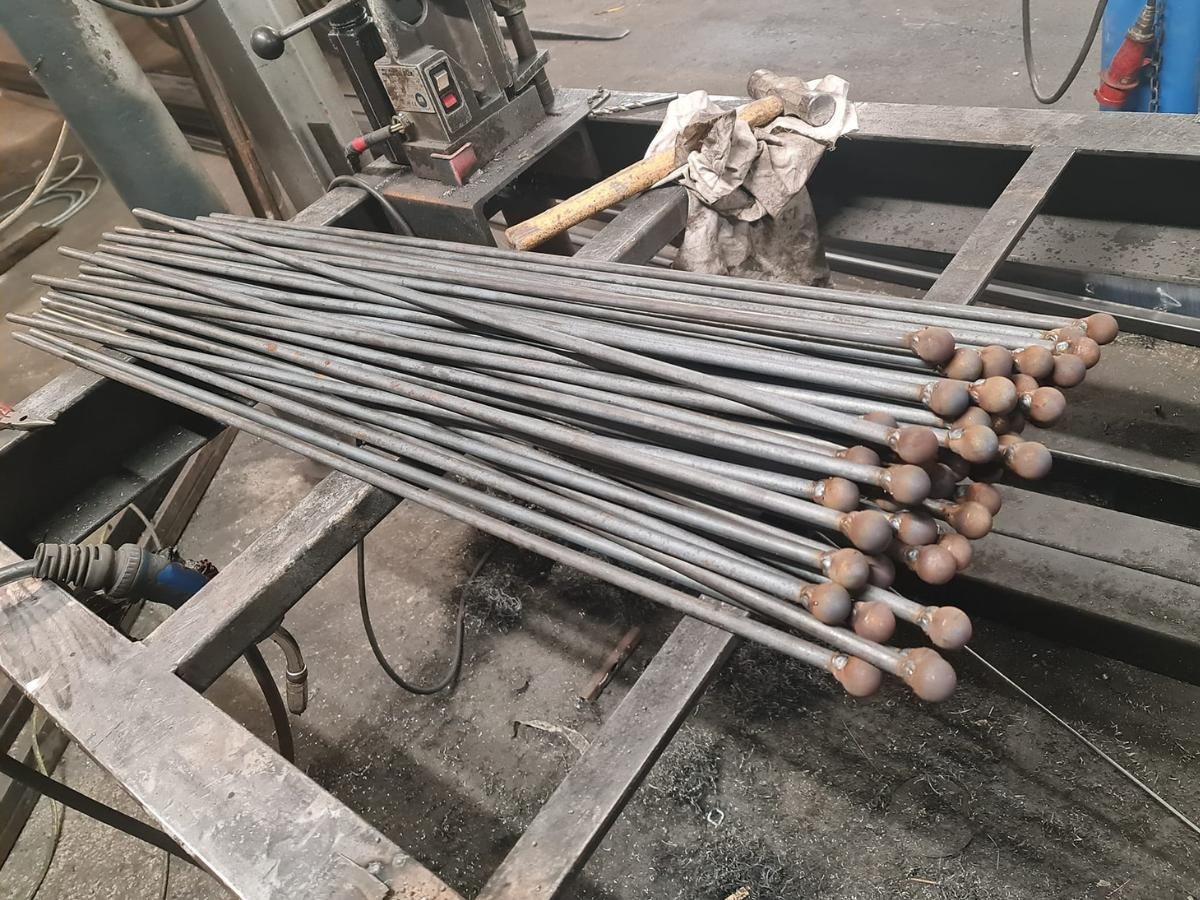 Nottingham Metalworks fabricating ball top railings