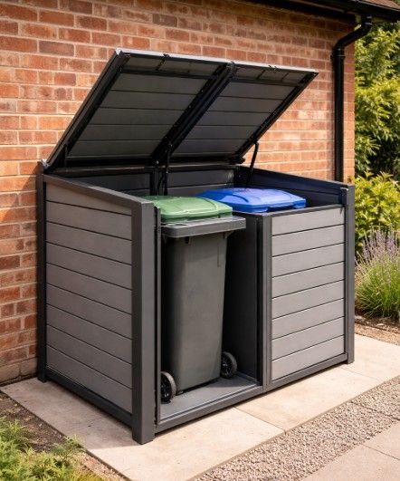 Bespoke metal and wood garden furniture including dining table and benches in Nottingham patio creating outdoor living space