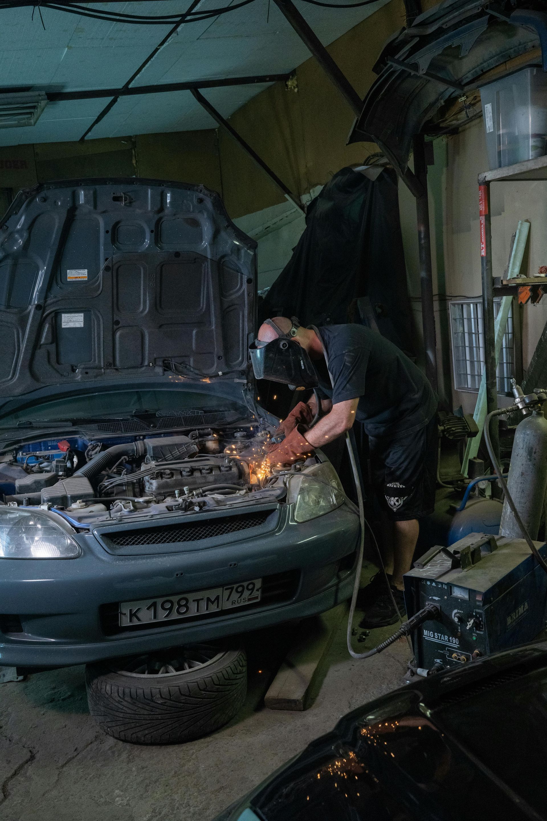A car being welded in nottingham