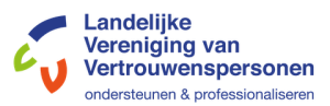 Logo of Landelijke Vereniging van Vertrouwenspersonen, with blue, green, and orange abstract shape.