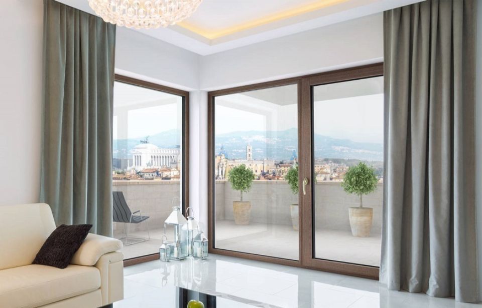 vetrata per accesso al terrazzo