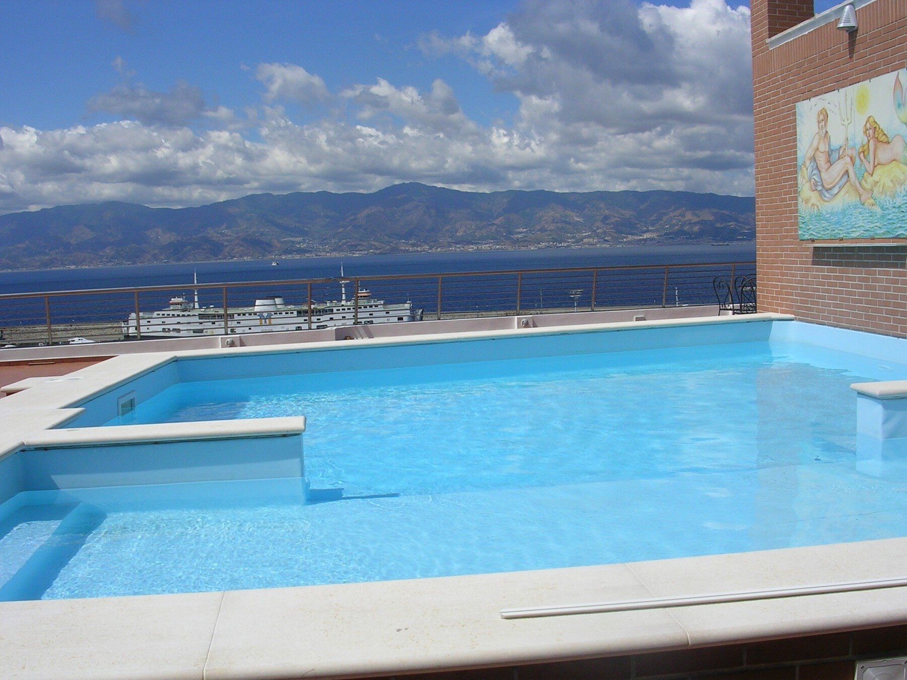 parapetto piscina in vetro