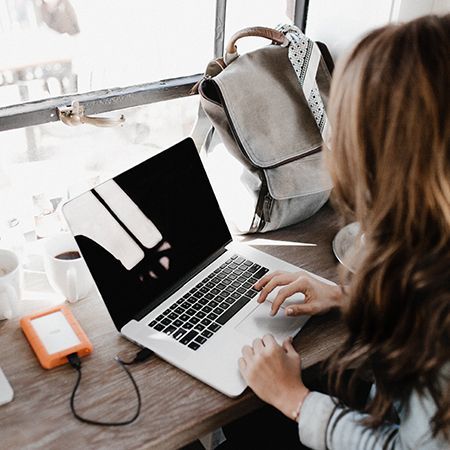 Business woman working from anywhere