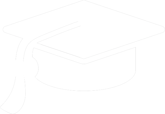 A white outline of a graduation cap on a white background.