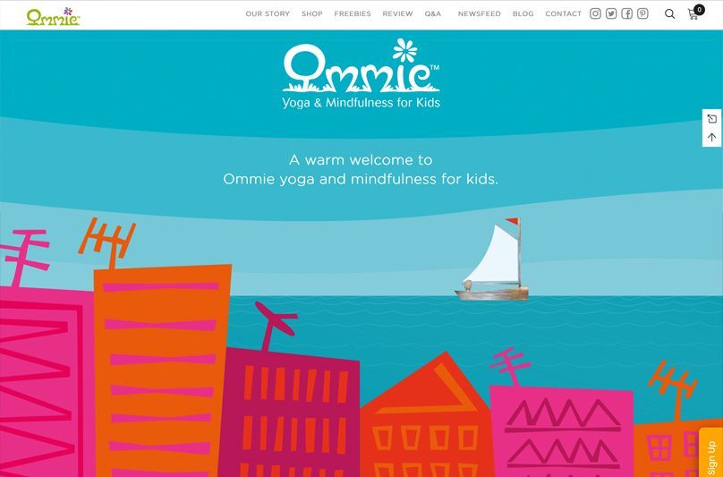 A website for ormie yoga and mindfulness for kids