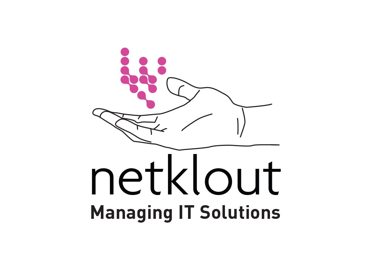 A logo for a company called netklout managing it solutions
