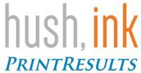 A logo for hush ink print results is shown on a white background.