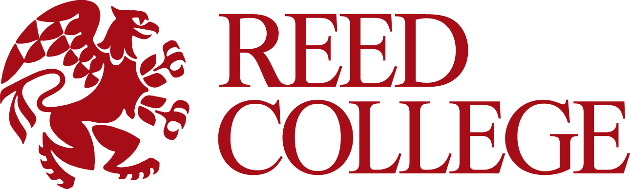 The logo for reed college is red and white