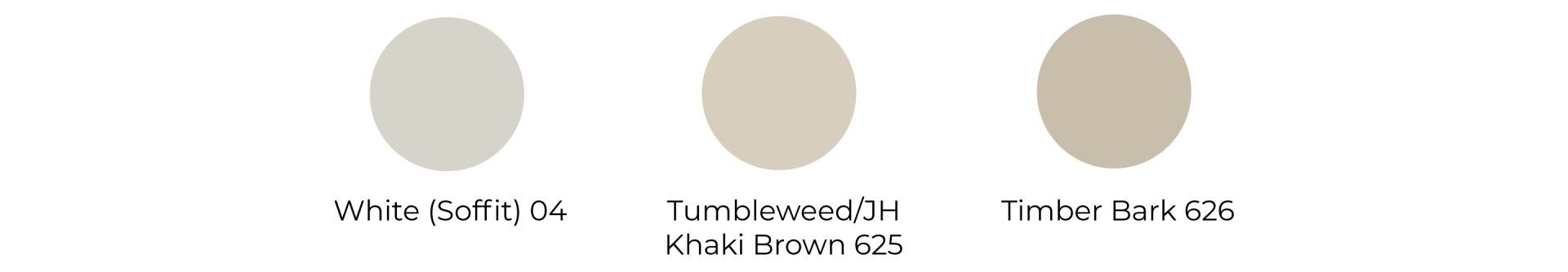 Three different shades of white paint are shown on a white background.