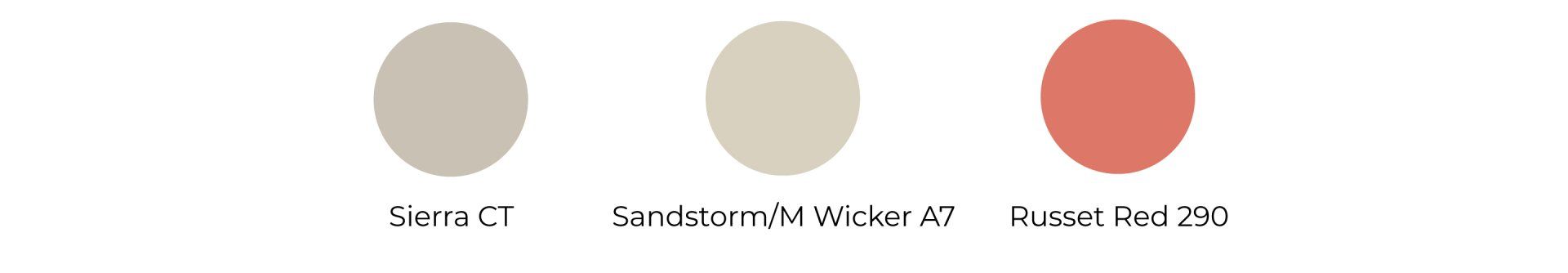 Three different shades of white and red are shown on a white background.
