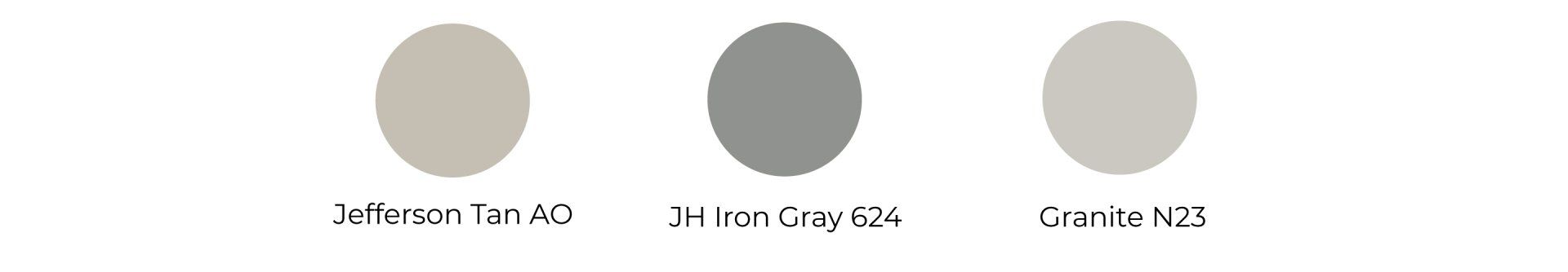 Three different shades of gray are shown on a white background.