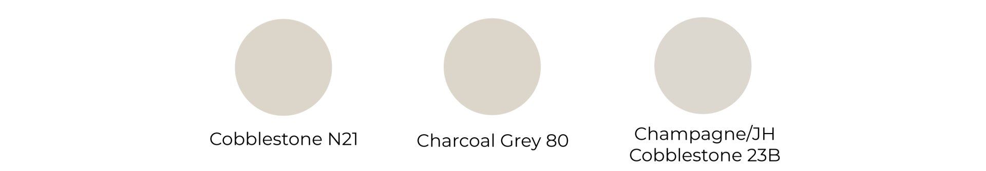 Three white circles are sitting next to each other on a white background.