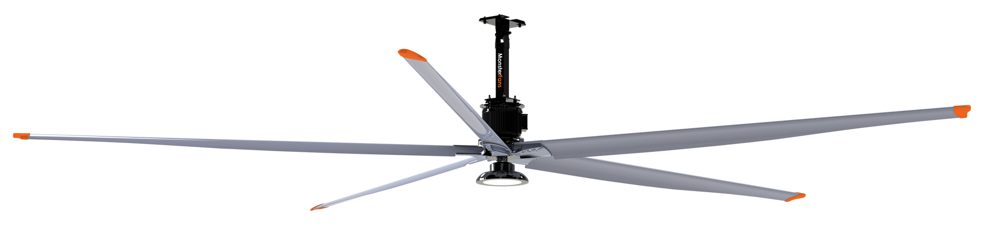 A ceiling fan with a lot of blades is hanging from the ceiling.