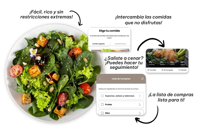 Salad with interactive elements: