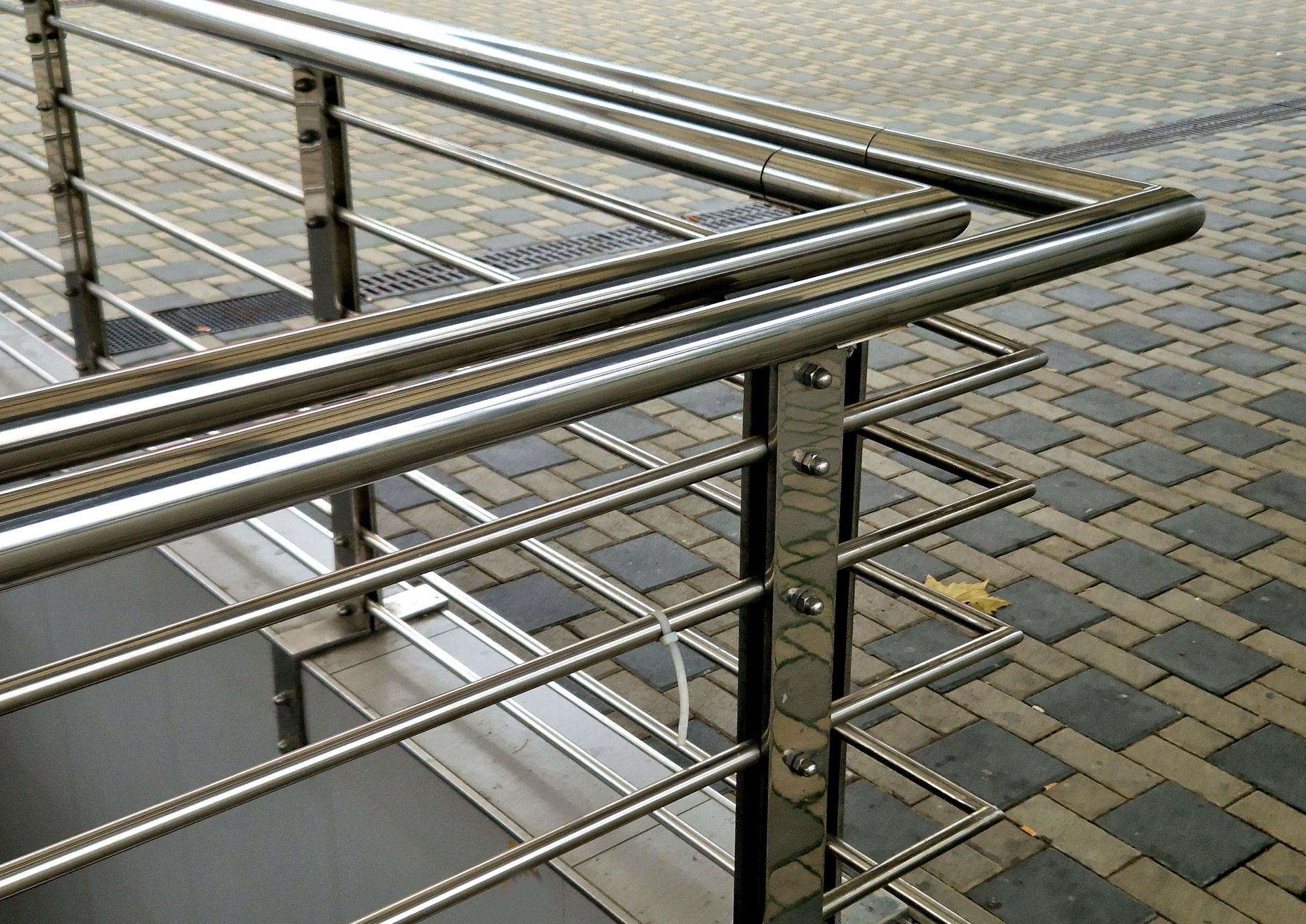 stainless steel handrail in commercial building