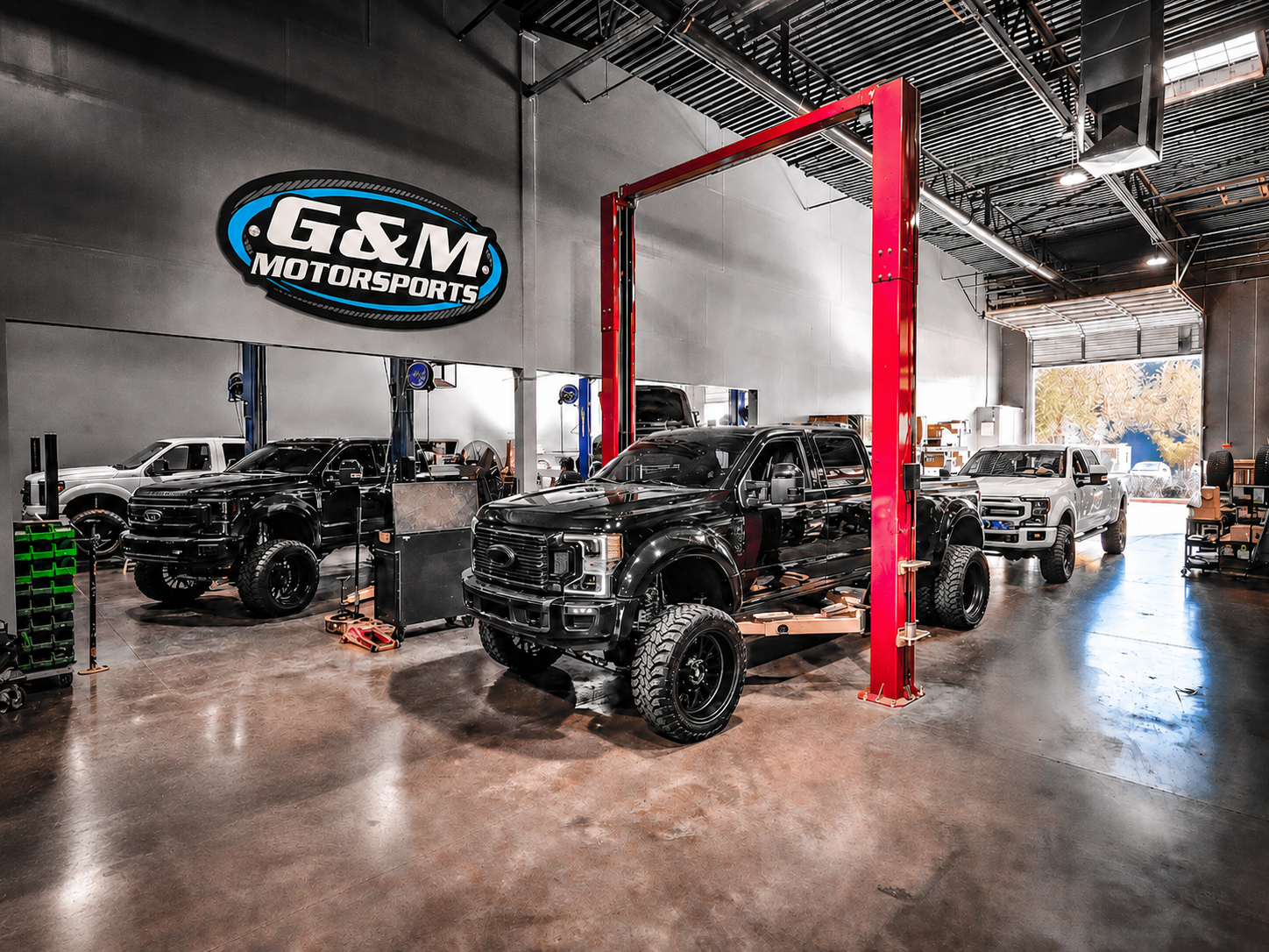 Reception Counter With G & M Motorsports Branding | G & M Motorsports