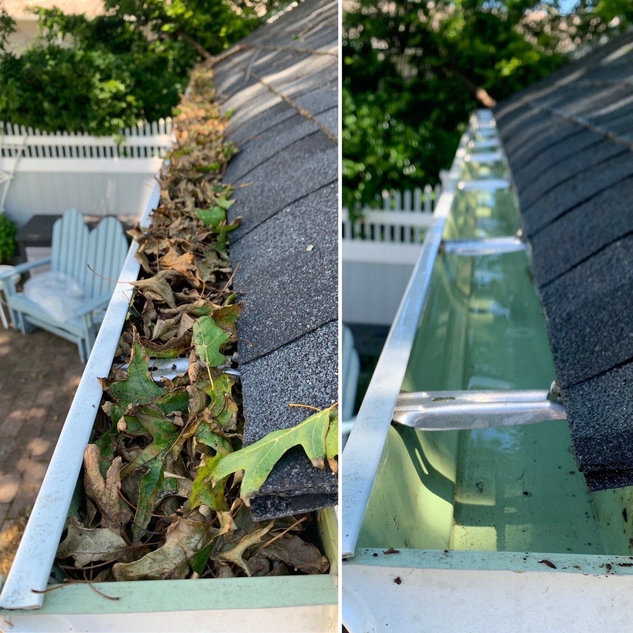 Pressure washing siding of house
