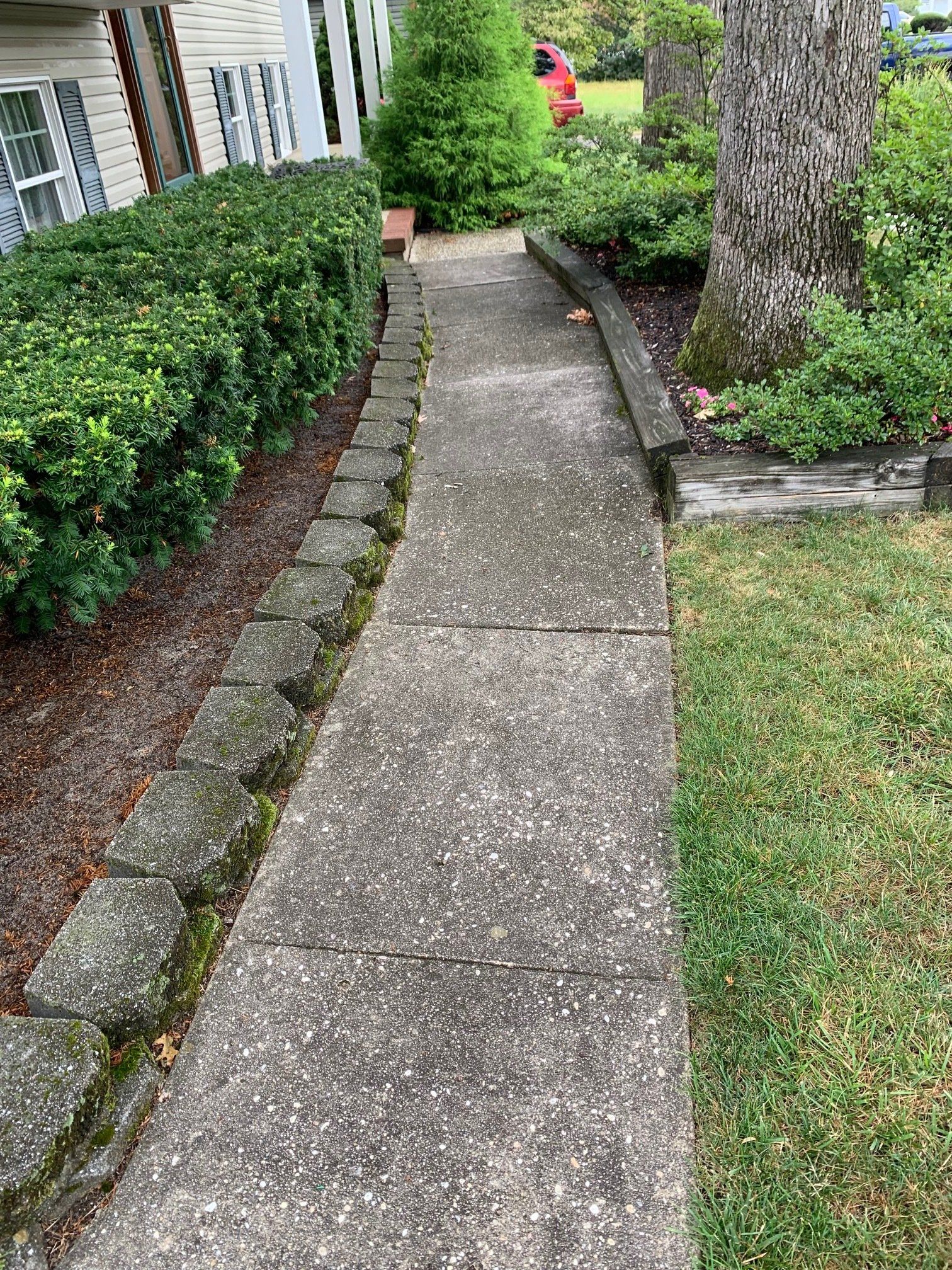 pressure washing concrete surface