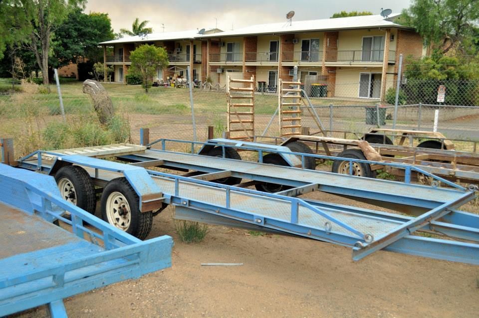 Many Car Trailers Parked At The Rental Yard — Locqal Car Truck Trailer Rentals in Emerald, QLD