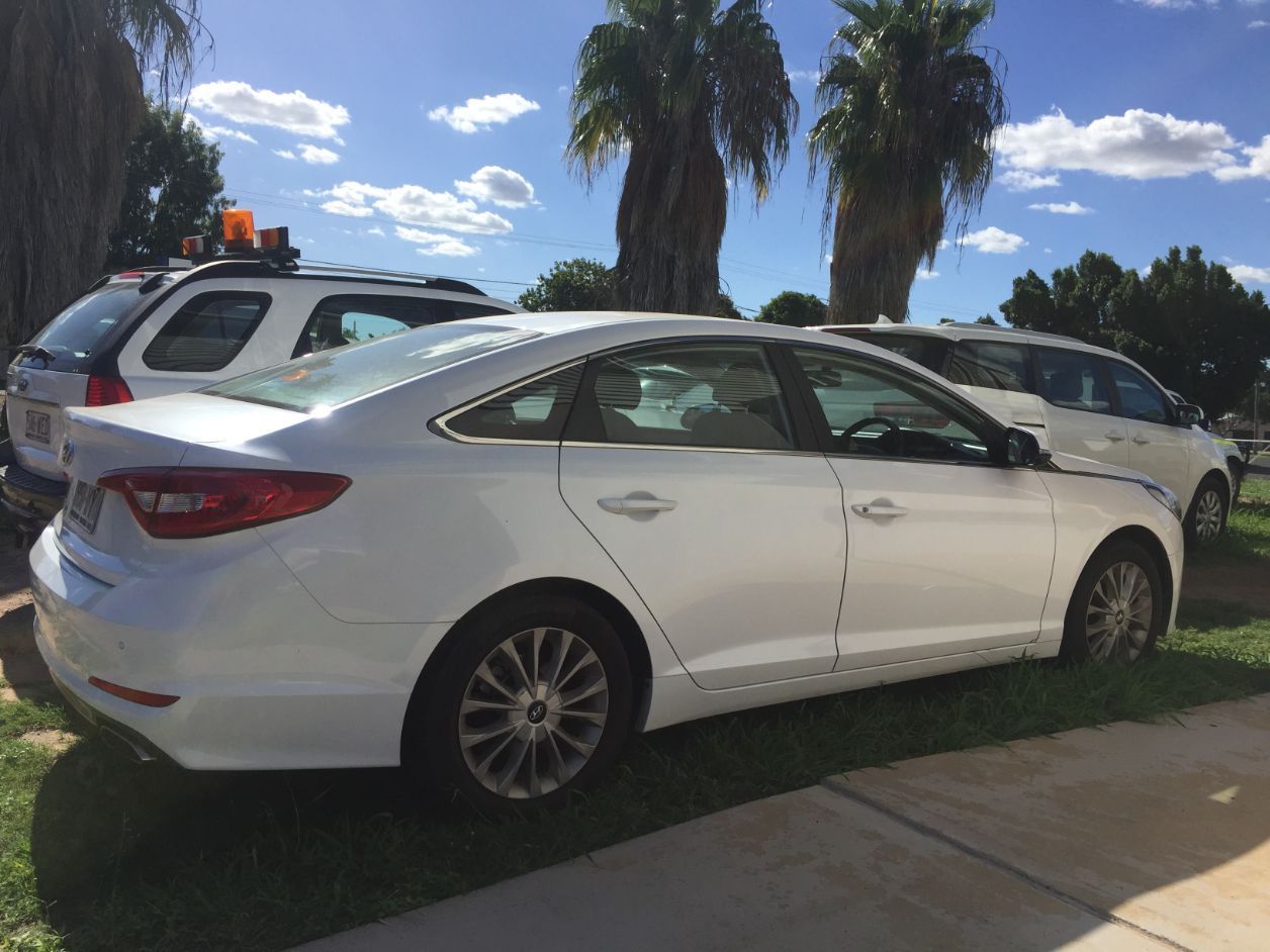 White Sedan Vehicle — Locqal Car Truck Trailer Rentals in Emerald, QLD