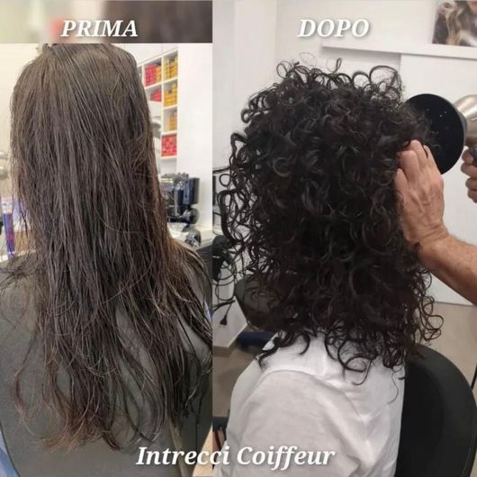 prima e dopo trattamento capelli ricci