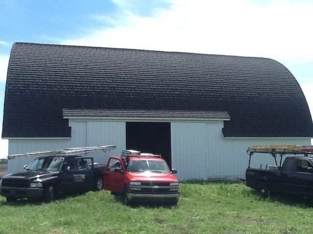 Service Truck Near The Barn — Hudson, MI — D & C Roofing