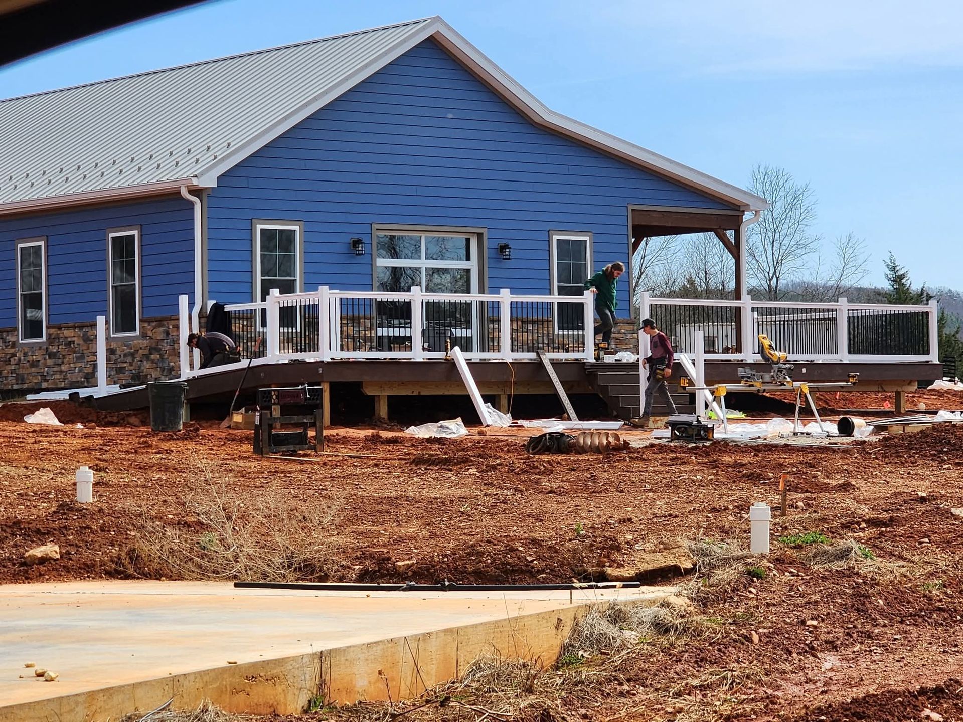 Custom deck construction with precision framing and finish work