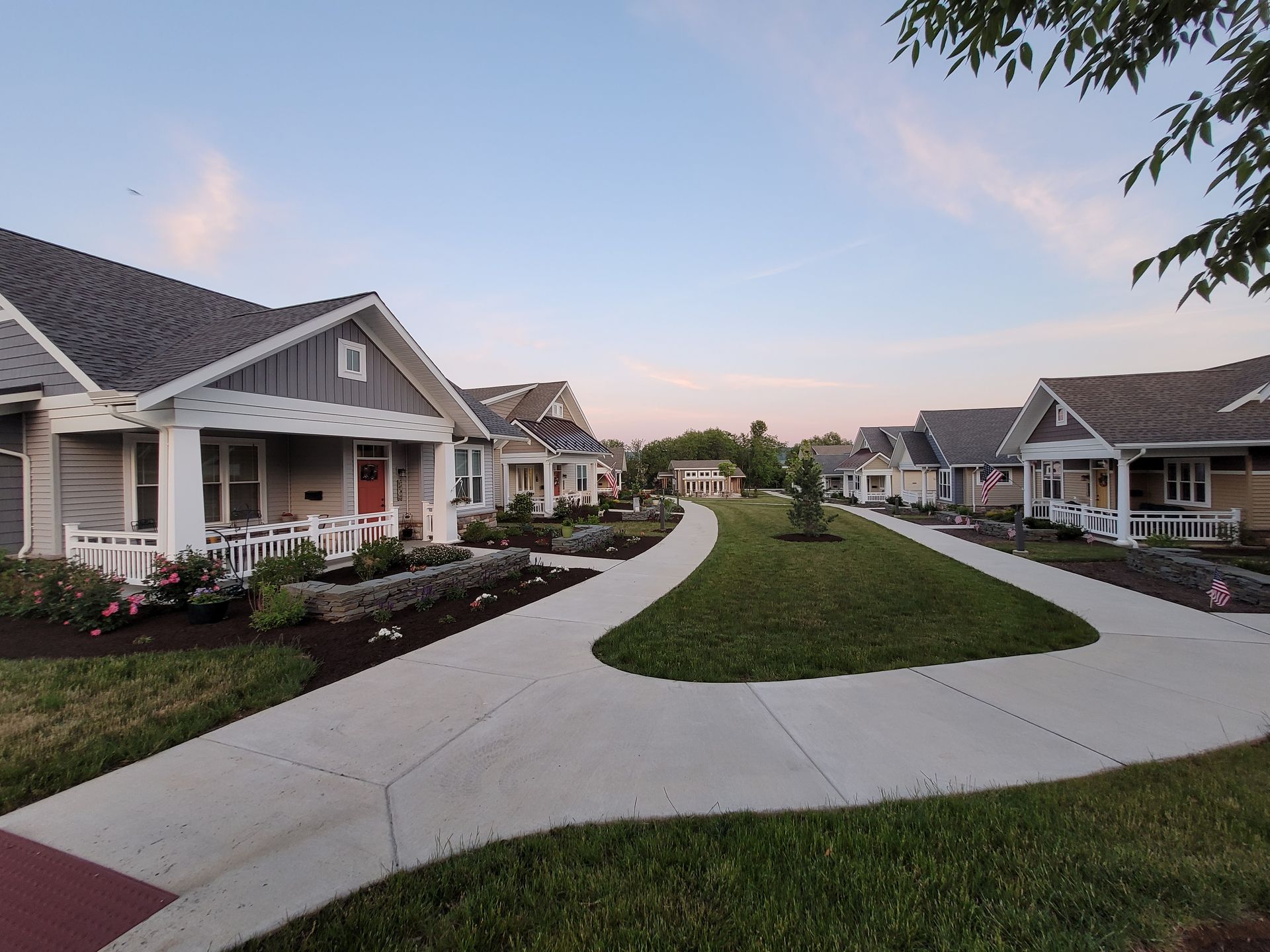 Garden Spot Village senior community homes with vinyl fencing