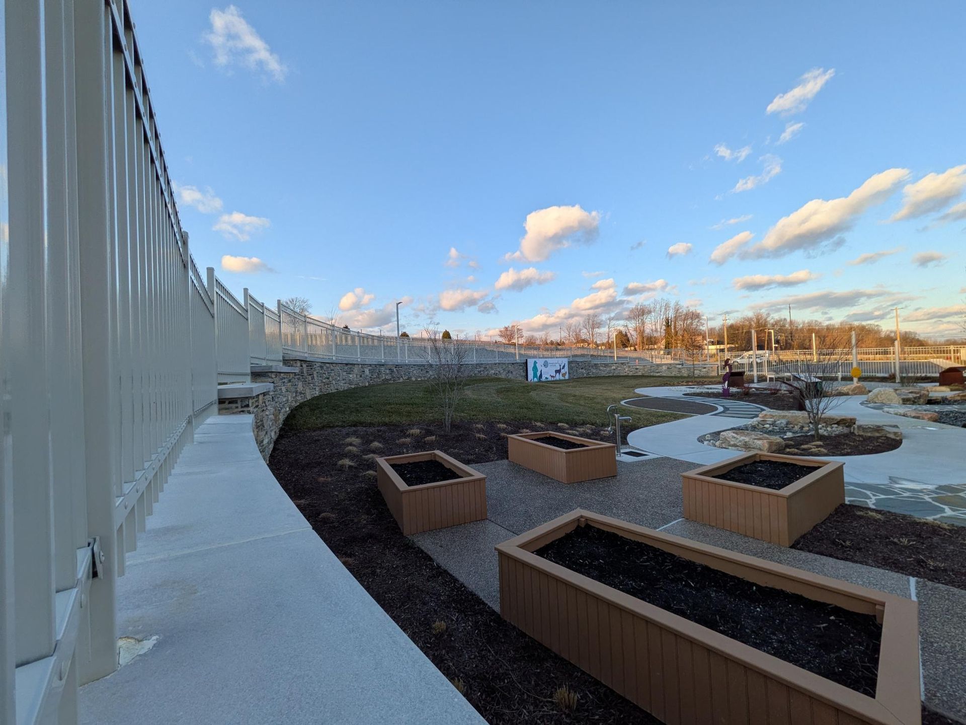Playground garden enclosed with durable steel picket fencing in Middletown PA