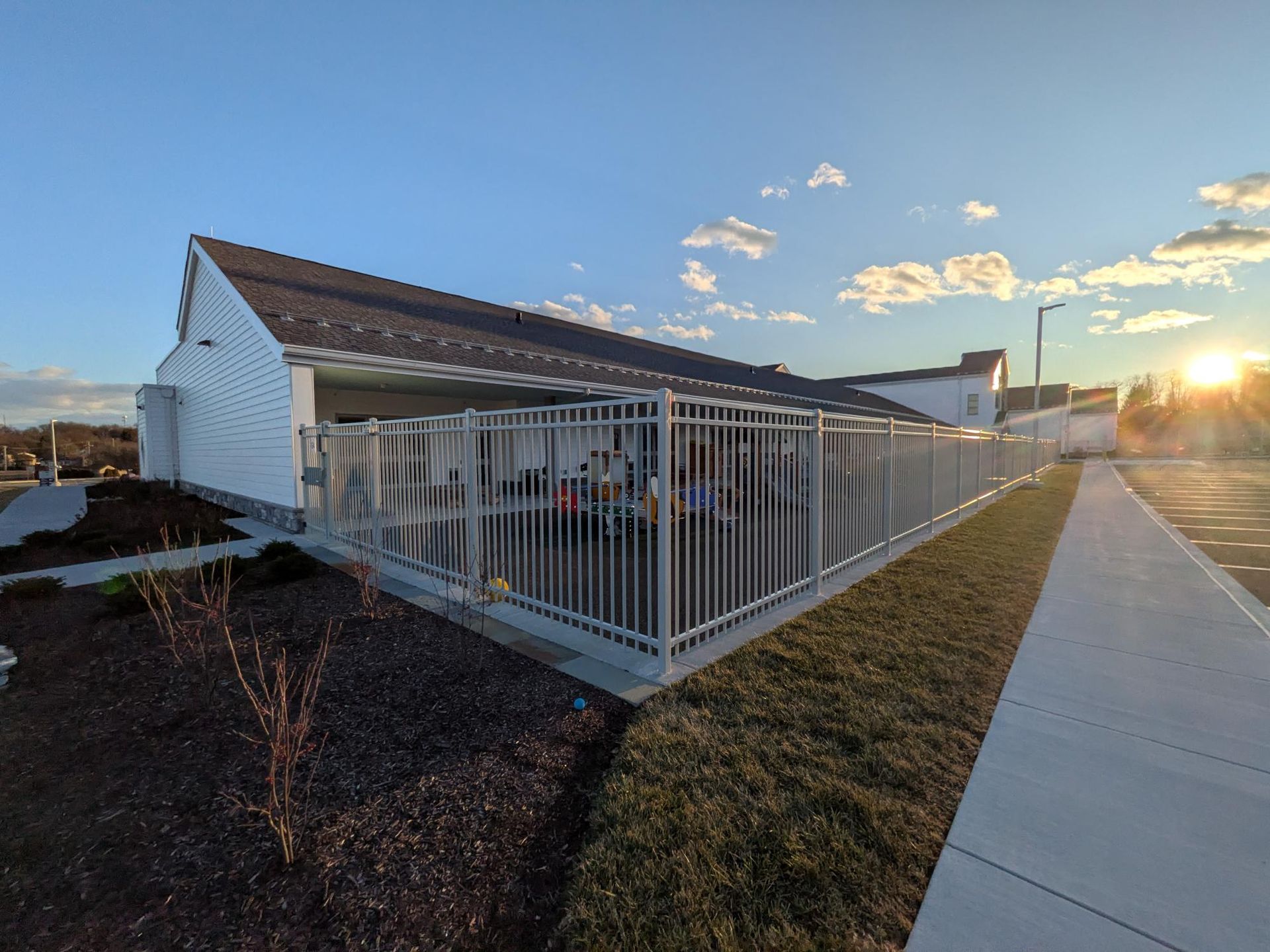 Westmoreland steel picket fencing providing safety for school playground
