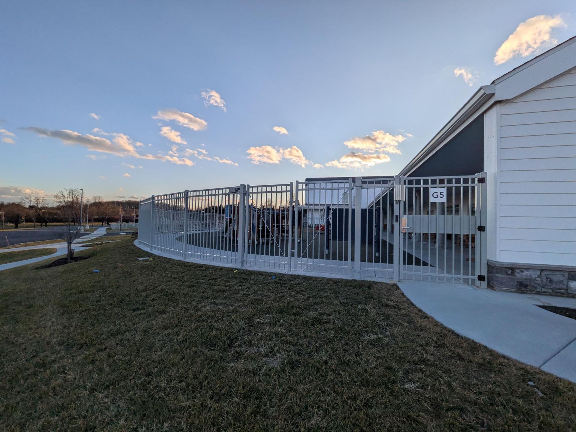 Westmoreland steel picket fencing providing safety for school playground