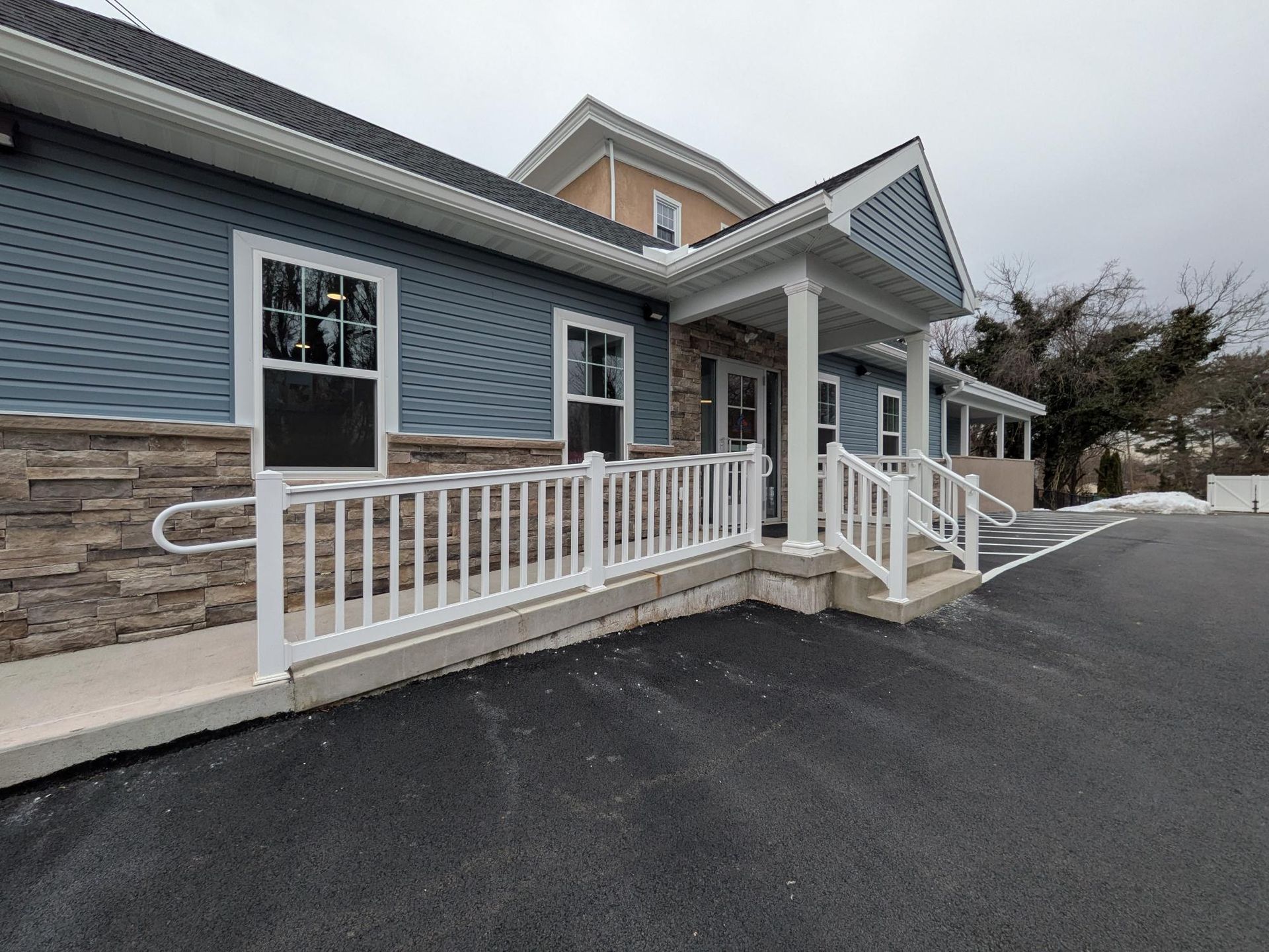 White Vinyl Commercial Fence Installation in Jenkintown Pa