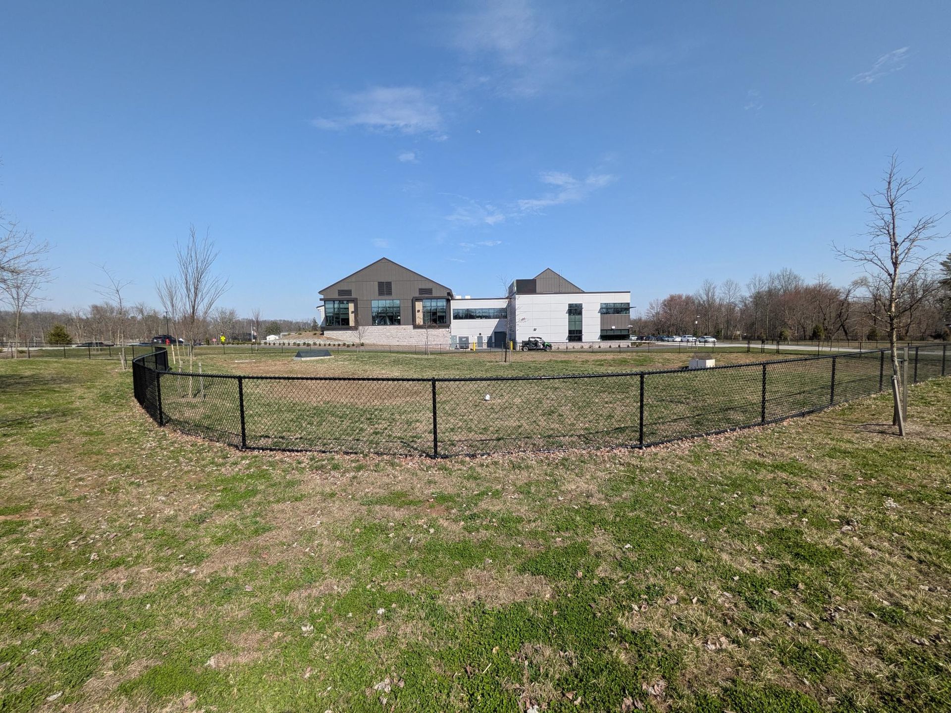 Commercial chain link fence installation for elementary school